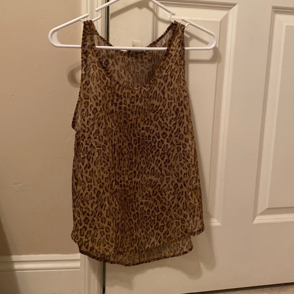 Sheer cheetah print tank